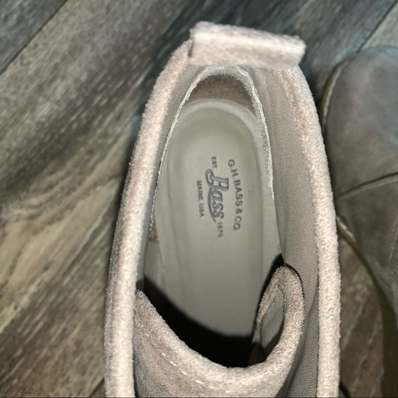 G.H Bass Tan Wedge Suede Ankle Boots Size 8 - Picture 6 of 14